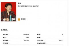 原計生委主任王俠調(diào)任全國供銷總社黨組書記